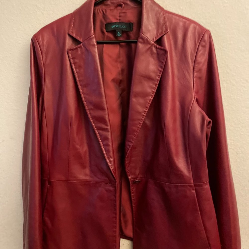 XL Red Siena Studio Leather Jacket